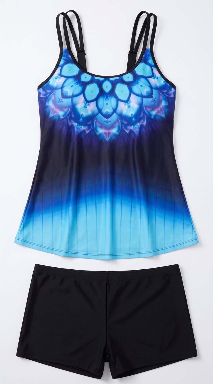 Women's Swimwear Tankini 2 Piece Printing Ombre Graphic Size Large